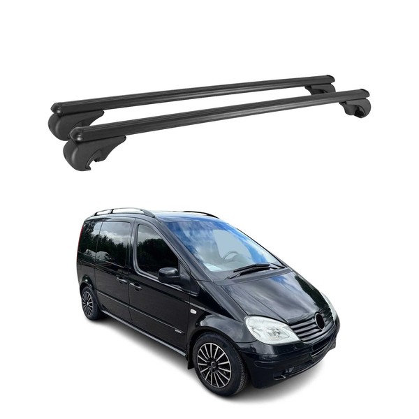 DachträGer FüR Mercedes Vaneo 2001-2005 GepäCkträGer GrundträGer Alu Schwarz 2X-image