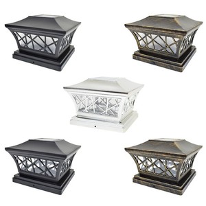 4/8/12 Black / Bronze / Silver 6x6 Solar Post Lights Outdoor Deck Cap Fence Lamp