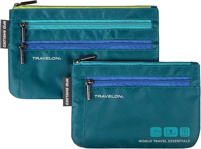 Travelon World Travel Essentials Set Of 2 Currency And Passport Organizers