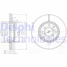 2x Bremsscheibe vorne Delphi BG4049C für OPEL SUZUKI