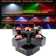 4 Arms Laser RGBW LED Moving Head Light Disco Stage Lighting Beam DMX512