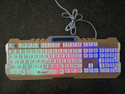 Limeide Backlit White USB Keyboard Used And Tested Metal Base