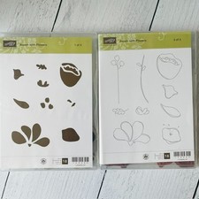 Stampin up Awash With Flowers 120549 Rubber Cling Stamp Set of 18