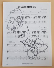 Jeff Coffin Signed & Sketched Dave Matthews Band - Crash Into Me Sheet Music RAD