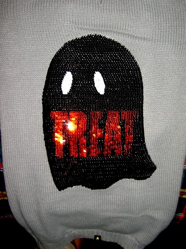 Halloween XL Dog Ghost Treat Sweater Back Length 19"- 21" Lick Treat - Picture 2 of 4