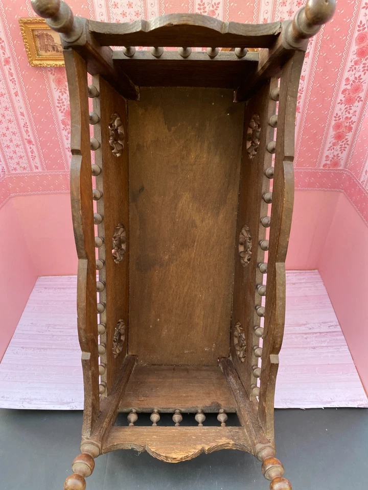 ANCIEN GRAND BERCEAU LIT BOIS BRETON POUR POUPEE BLEUETTE BAMBINO OURS - Photo 3/4