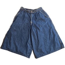 Vintage Harbour Road Denim Culottes High Waisted Wide Leg Gaucho Shorts Blue 23