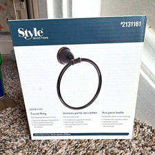 Style Selections Donevan Oil-Rubbed Bronze Towel Ring, Concealed Wall Mount
