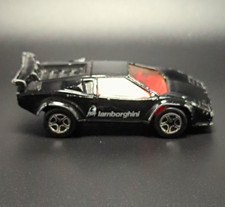 Lamborghini Diecast Toy Car Vintage Black w/ Red Windows Rear Wing