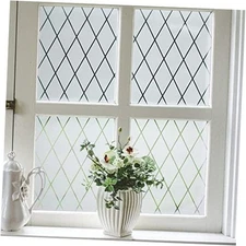  Lattice Frosted Window Film Window Privacy 17.7"x78.7" (45x200cm) Pure Frosted