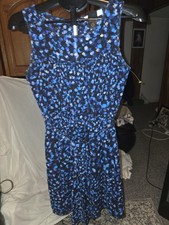 Loft Size 4 Multi Colored Dress Fully Lined, 18" PTP, 38" Shoulder To Hem.
