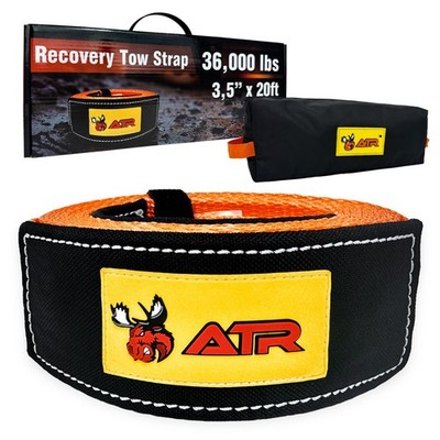 ATR Recovery Tow Strap 3.5'' x 20ft   36,000 lbs Break Strength, Heavy Duty Strap