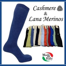 1 Paio Calze Lunghe Uomo in CASHMERE Lana Termiche Calzini Calzettoni Cachemire