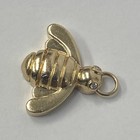 Vintage BOCK Solid 14K Yellow Gold Diamond Bee Pendant 3.7 Grams — photo 6