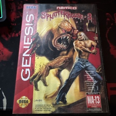 Namco Splatterhouse 3 for Sega Genesis MA-13 Cartridge w/ Clamshell Case