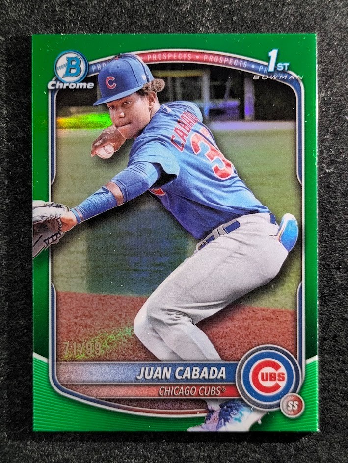 2025 Bowman Chrome JUAN CABADA 71/99 1st Green Refractor Prospects SP #BCP-207
