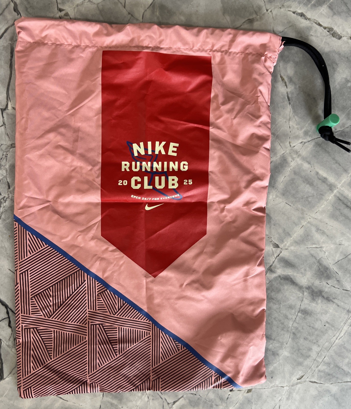 Nike Running Club Track & Field Storage Drawstring Track Shoe Bag 17.5"x13.5" 