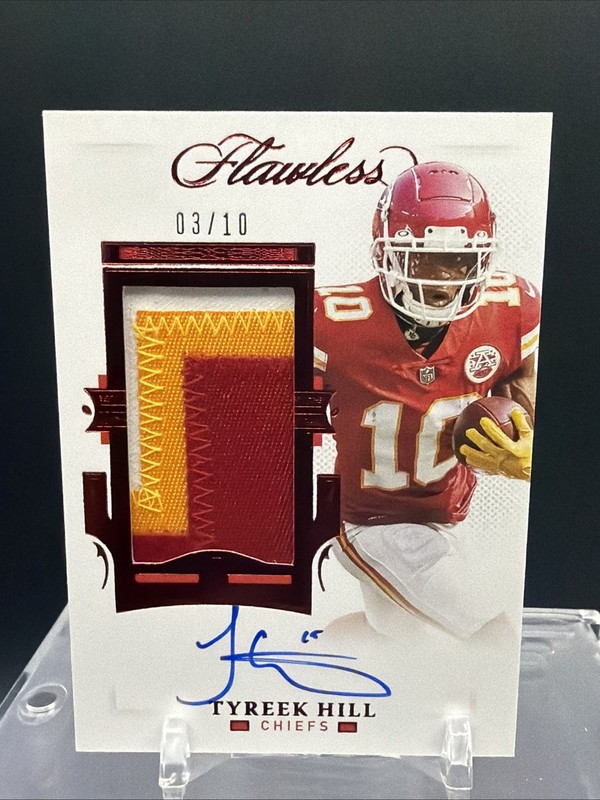 2021 Panini Flawless NFL Patch Auto Tyreek Hill 3/10 Color Match Chiefs #PA-THI