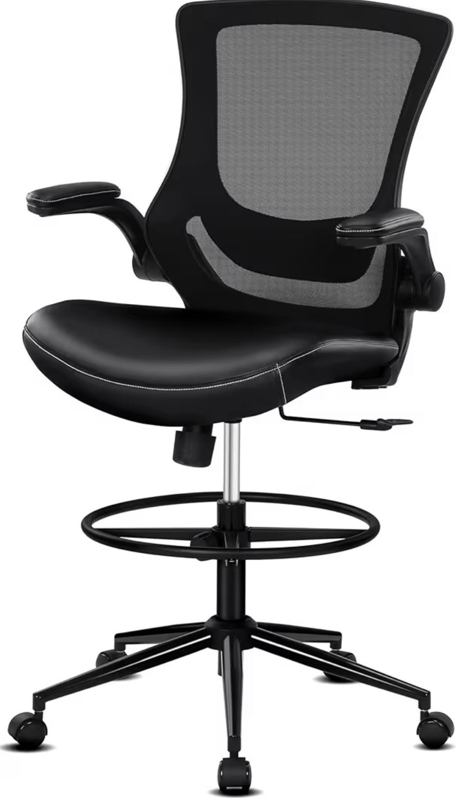 For Standing Desk, Drafting Chair With Foot Ring, Pu