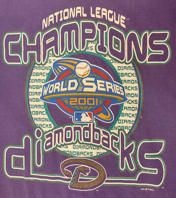 T-shirt homme violet vintage Arizona Diamondbacks 2001 World