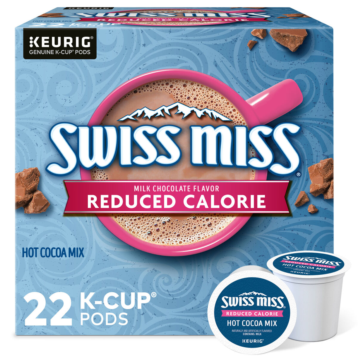 Swiss Miss K-Cup Reduced Calorie Hot Cocoa - Powder - 22 / Box Swiss Miss K-Cup Reduced Calorie Hot Cocoa - Powder - 22 / Box