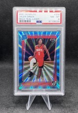 Jalen Green #209 Rated Rookie Holo Teal Laser Prizm PSA 8 2021 Donruss HOU RC