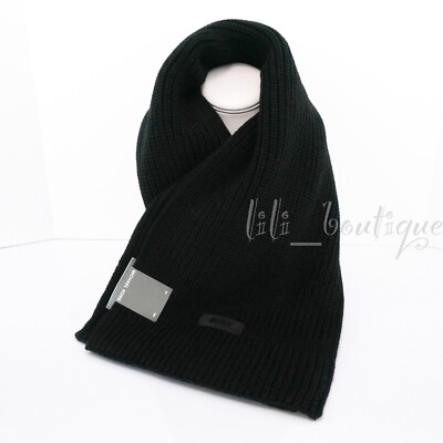 NWT New Michael Kors 33917 Men's Shaker Stitch Muffler Scarf Acrylic Black  $88