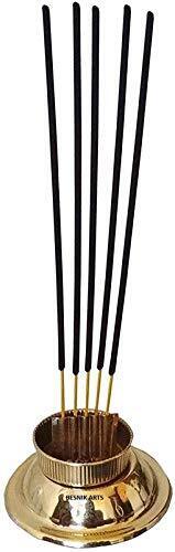 Brass Agarbatti Stand with Ash Catcher Beautiful Handmade Safety Incense Holder - Picture 4 of 5