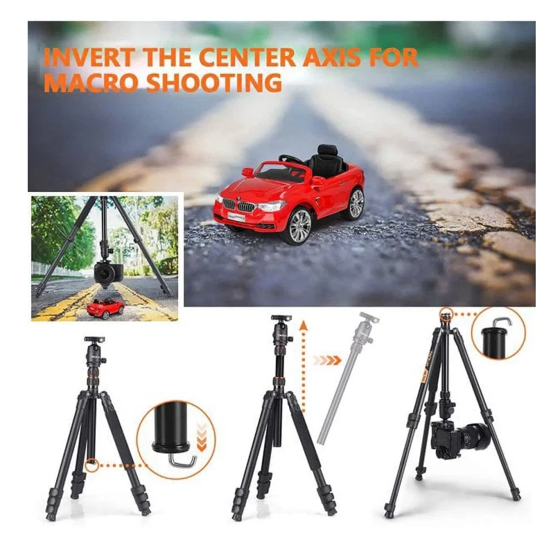 81 Inch Tripod With Monopod, Suitable For Smartphone And DSLR Camera ,360° shoot - Image 2 of 4
