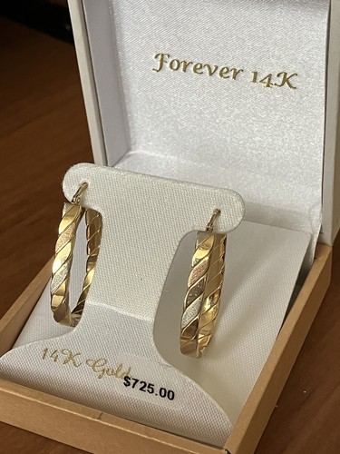 14 Karat Gold Ohrringe U-Reifen Triton ITALIEN (orig. 725 $) - Bild 2 von 6