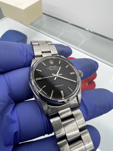 Rolex Air King Ref# 5500 Stainless Steel 34mm Factory Black Dial