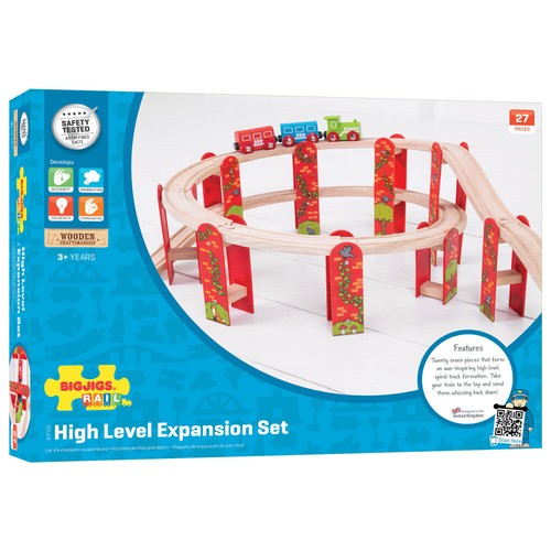 Paquete de expansión de alto nivel Bigjigs Rail, vía de tren de madera, juego de puentes de tren - Imagen 4 de 6