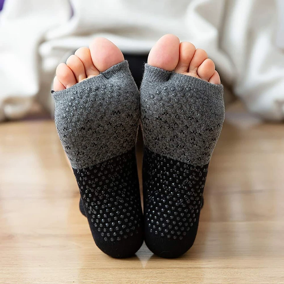 Yoga Pilates Toeless Socks with Grips ,Non Slip Half Toe for Barre Ballet Dance - Image 4 of 4