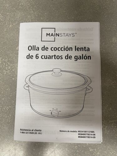 Mainstays 6 Qt Oval Slow Cooker Stainless Steel Crockpot Silver - Manual Only - Picture 2 of 3