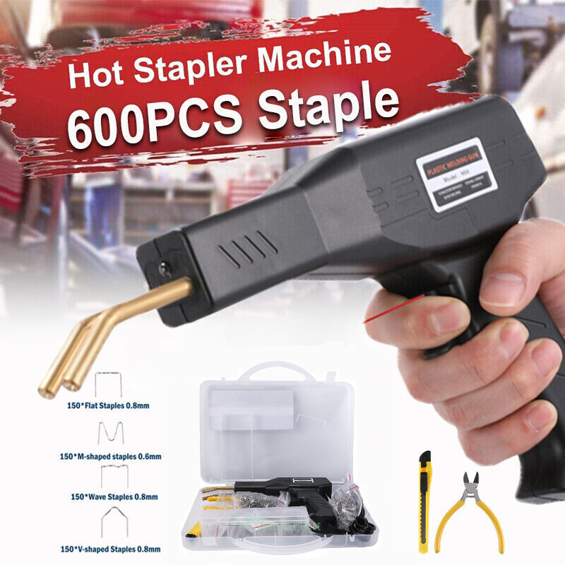 600 Staples Hot Stapler Car Bumper Repair Plastic Machine Fender Welder Kit-image