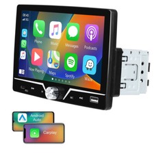 Single 1Din 7" Touch Screen Stereo Bluetooth Radio Car Apple/Android Carplay GPS
