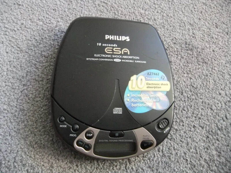 DISCMAN PHILIPS ESA PORTABLE CD PLAYER LCD Display AZ7462 ERSTE GENERATION