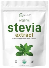 Pure Organic Stevia Powder, 8 Ounces, 1418 Serving, High Grade Green... 