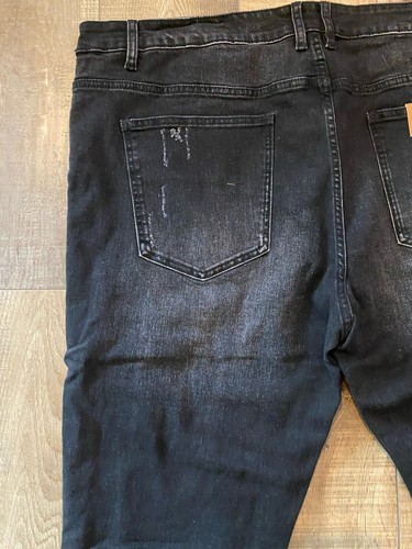 Crysp Denim Men’s Montana Black Distressed Jeans Size 42x32 New With Tags - Picture 12 of 16