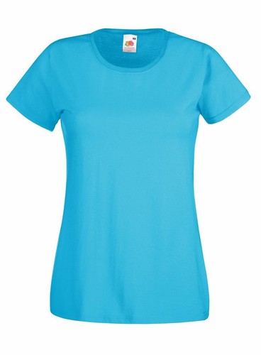 Camiseta Camiseta Camiseta Mujer Fruit of the Loom Algodón Liso Damas Calce Cuello Redondo - Imagen 11 de 36