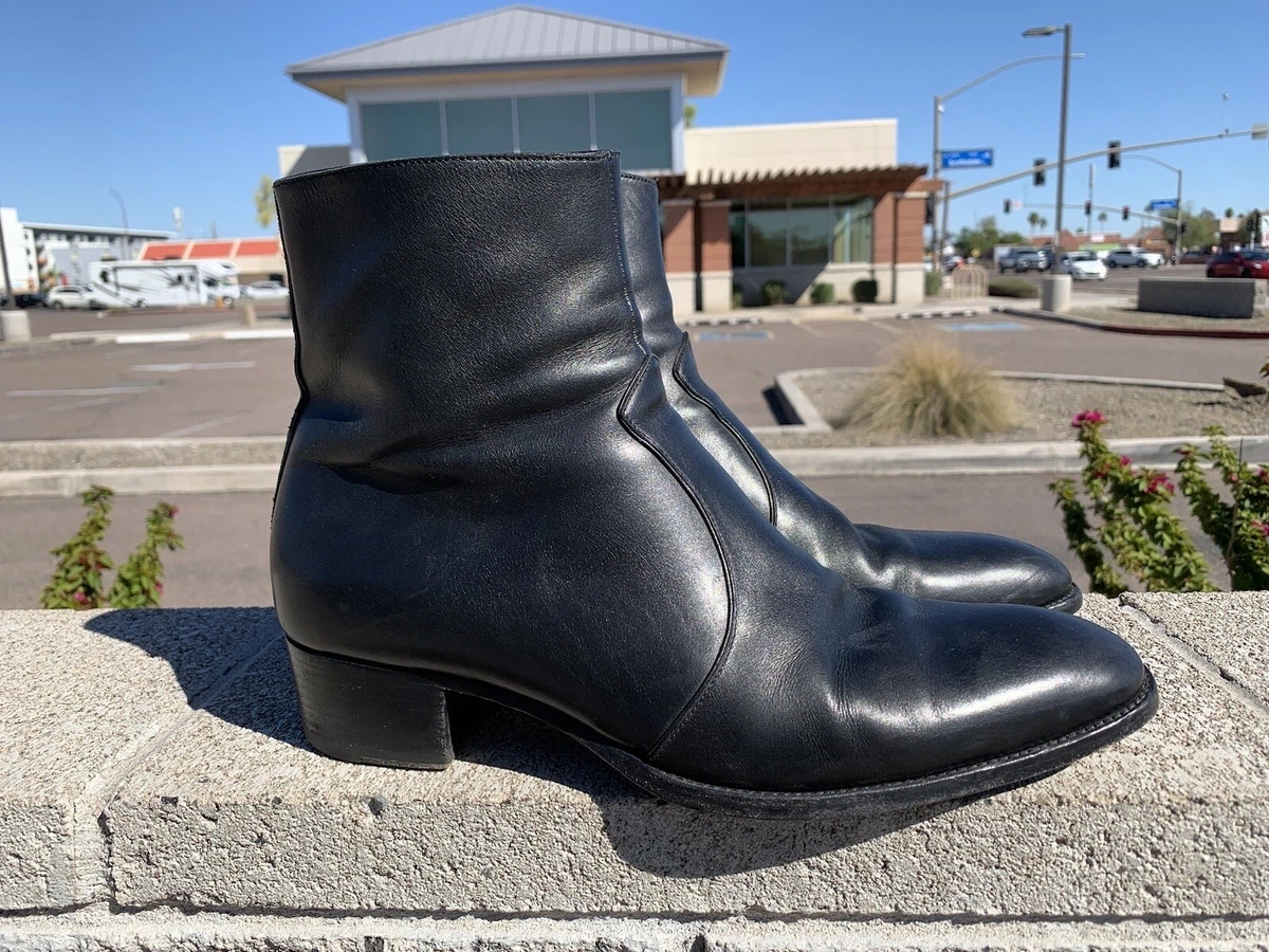 Black leather hotsell boots ebay