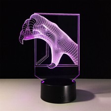Paws 3D Acrylic Night Light 7 Colors Change Touch LED Lamp Kids Bedroom Decor