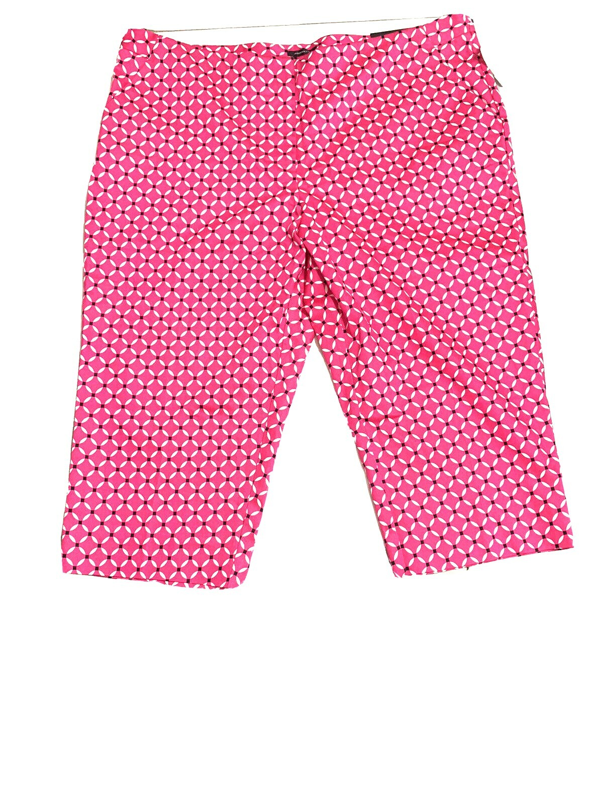 Worthington Women's Capri Pants Size 16P Fuchsia Circles Modern Fit A13