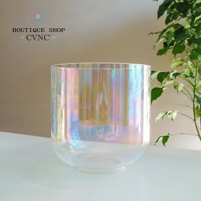 CVNC 432Hz 6'' Clear Alchemy Chakra Crystal Singing Bowl Sound Healing