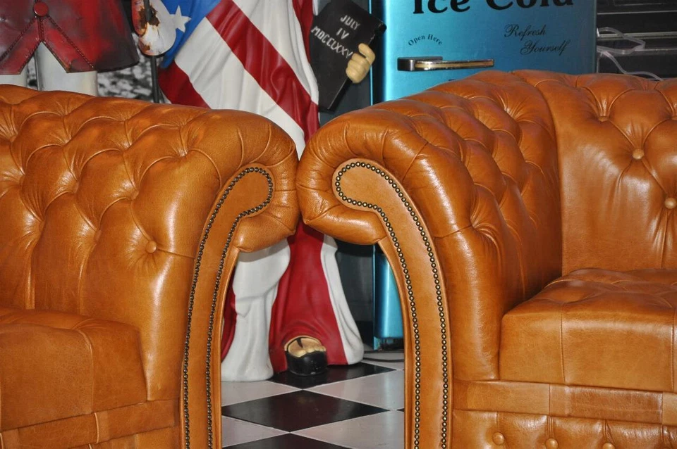 Chesterfield  Victorian  Kensington 3 Sitz Sofa Luxus Aniline Leder E1100 - Bild 4 von 4