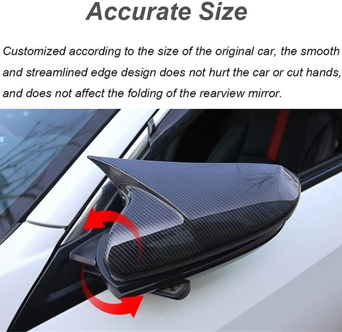 2x Car Ox Horn Side Rearview Mirror Cover Wing Mirror FOR 2016-2021 HONDA CIVIC - Picture 8 of 13