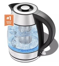 Chefman Fast Boiling 1.8L Electric Glass Kettle with Removable Tea Infuser