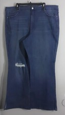 NEW-WOMAN'S TERRA  SKY FLARE LEG BLUE DENIM JEANS. HIGH RISE.SZ 24W REG. 21
