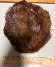 vintage women's pillbox hat brown mink fur
