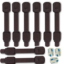 Cabinet Safety Locks set 8 Count Brown Baby Proofing hardware New